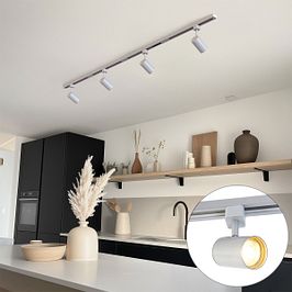 Modern railsysteem met 4 spots zilver 1-fase  - Iconic Yade