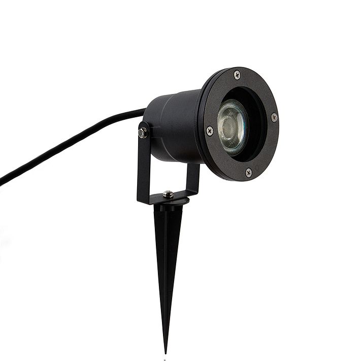 Moderner Smart-Strahler schwarz mit Kabel und Stecker 200cm inkl. WiFi GU10 IP65 - Basic