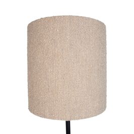Moderne-vloerlamp-zwart-met-beige-bouclé-kap-40cm---Simplo
