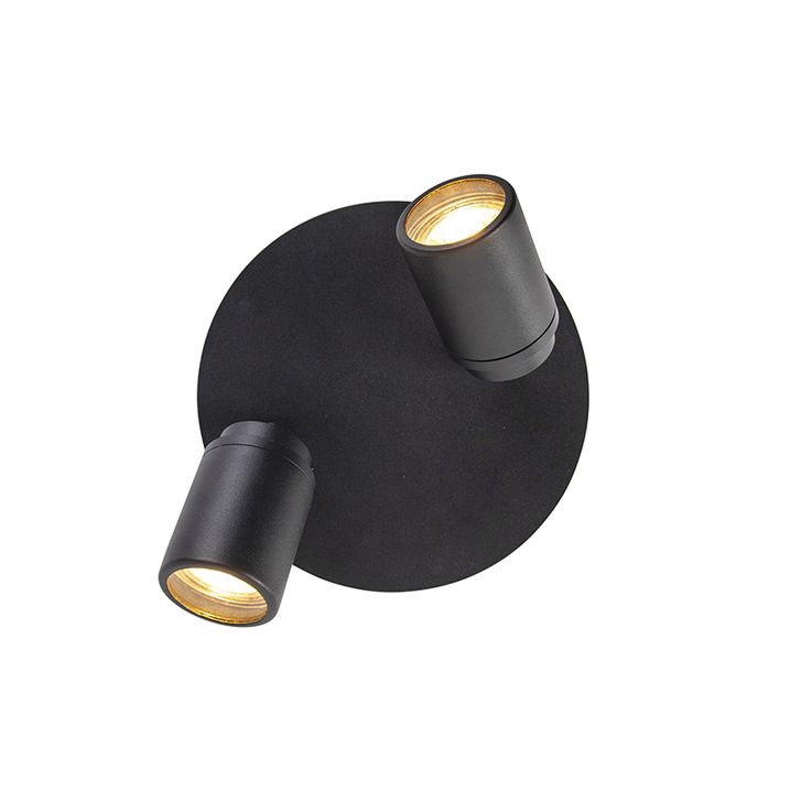Foco de teto moderno preto 2 luzes IP44 - Ducha