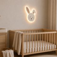 Kinder-Wandleuchte-Beige-mit-Detail-inkl.-LED-3-Stufen-Dimmbar---Benny-the-Bunny