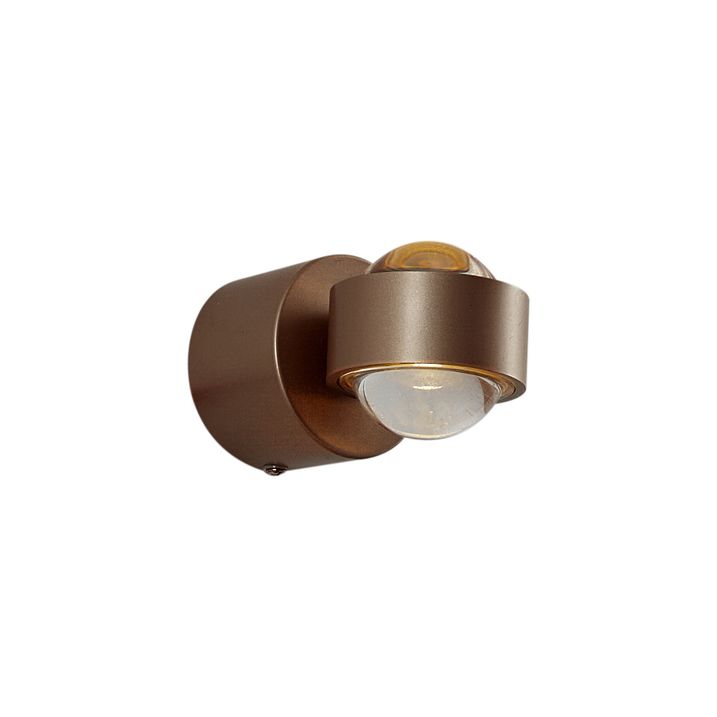 Дизайнерска стенна лампа тъмен бронз с LED IP44 - Lens