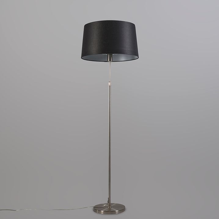 Stojací lampa ocelová s stínítkem černým 45 cm nastavitelná - Parte