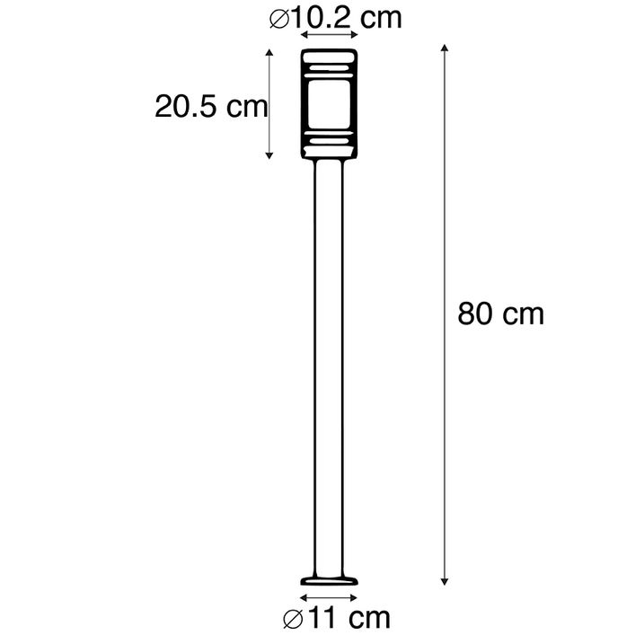 Moderni lauko lempa juoda 80 cm IP44 - Blizgesys