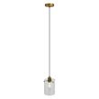 Lampada-a-sospensione-di-design-bronzo-con-vetro-trasparente---Domo