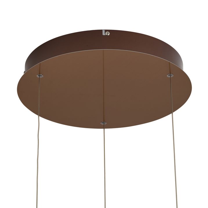 Design hanglamp roségoud met amber glas incl. LED 3-staps dimbaar 3-lichts Easylift - Fiera