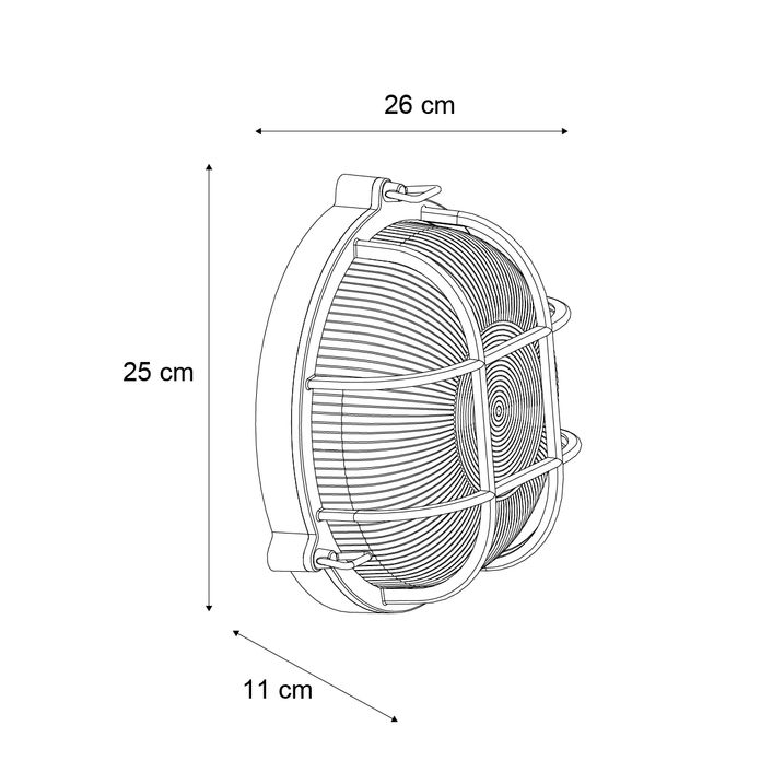 Candeeiro de Parede Exterior Prateado Redondo IP44 - Noutica