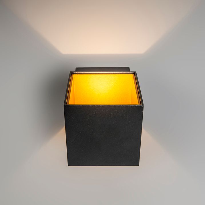 Lámpara de pared de diseño negro/dorado con LED - Caja