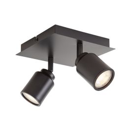 Moderno kupaonsko reflektorsko svjetlo crno kvadratno 2-svjetla IP44 - Ducha