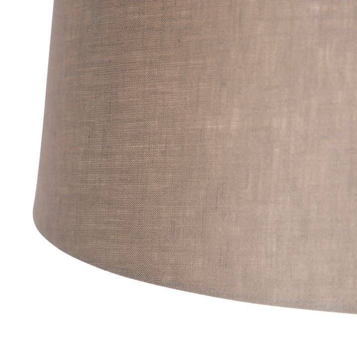 Pendelleuchte schwarz mit Leinen-Schirmen Taupe 35 cm 2-Licht - Blitz
