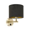 Klasická-nástenná-lampa-zlatá-s-čiernym-zamatovým-tienidlom---Combi