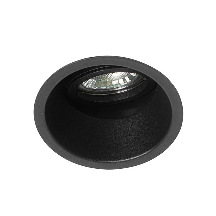 Set med 6 moderna infällda spotlights svart roterbara och lutningsbara - Alloy