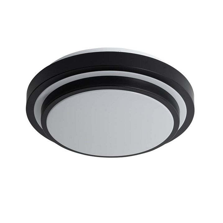 Modern taklampa svart med vitt 35 cm 2-ljus IP44 - Walden