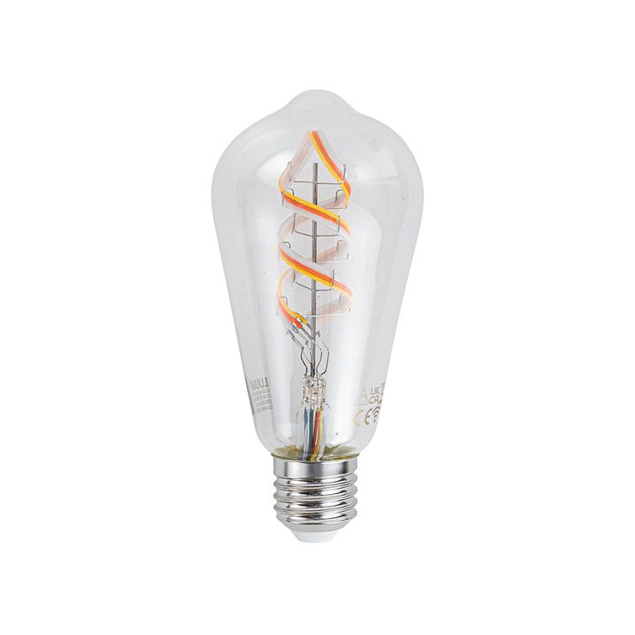 Set mit 5 Smart E27 Dimmbare LED Glühbirnen ST64 Klar RGBW 4W 250lm 2700K