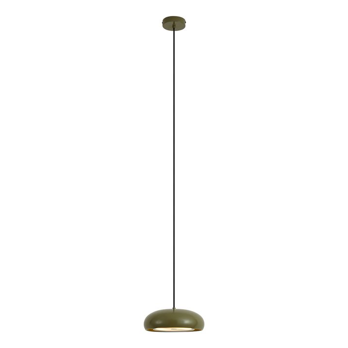 Retro pendellampe grønn med metallskjerm 2-lys - Macaron