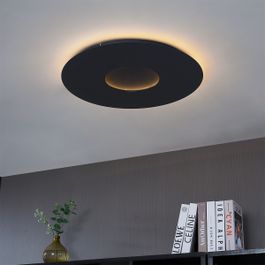 Plafonnier moderne noir 60cm avec LED à intensité variable en 3 étapes - Morning