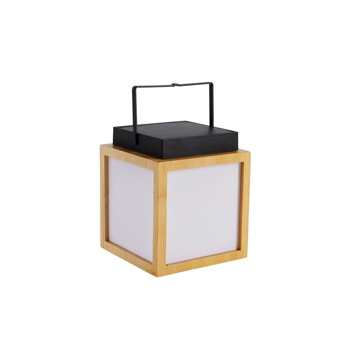 Tischleuchte aus Bambus mit Flammeneffekt inkl. LED IP44 Solar wiederaufladbar - Vega