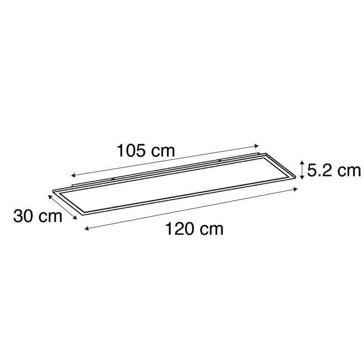 Plafonnier en acier 120 cm avec LED et télécommande - Liv