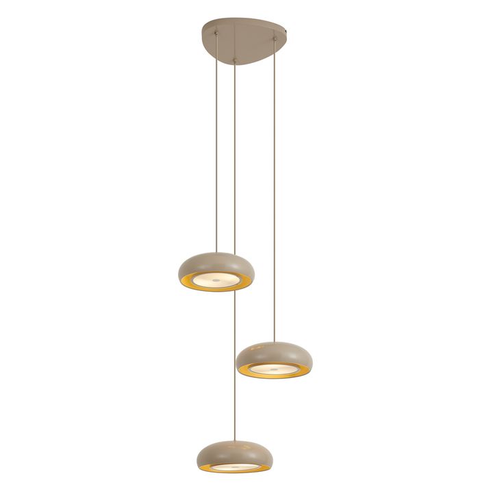 Macaron Retro 6-Light Pendant Lamp with Taupe Metal Shades