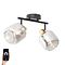 Foco de techo inteligente negro con dorado y cristal ahumado 2-luces Incl. 2 Wifi P45 - Zuzanna