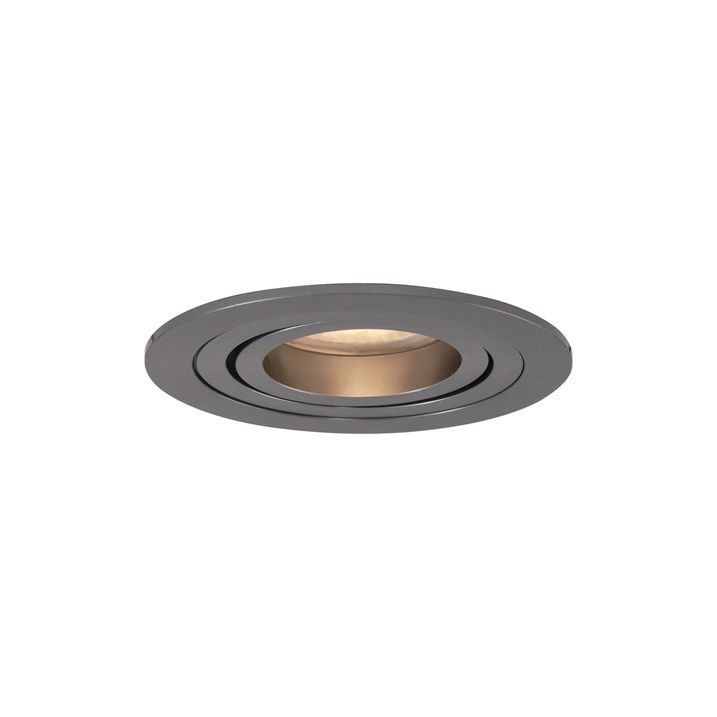 Moderne inbouwspot gunmetal GU10 50mm rond kantelbaar - Rondoo