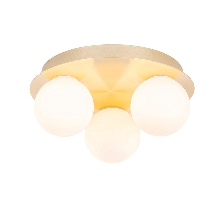Moderne badkamer plafondlamp messing 3-lichts - Cederic