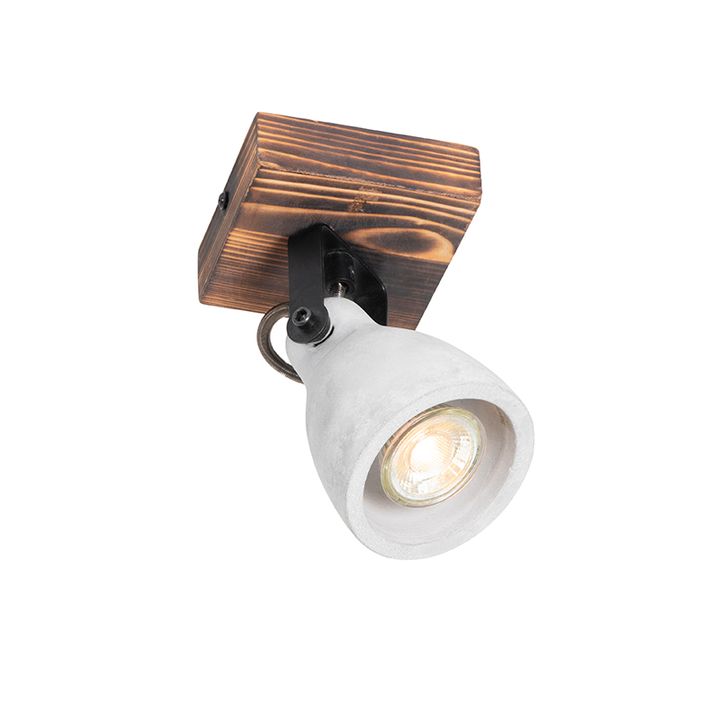 Faretto da soffitto industriale legno con cemento - Creto