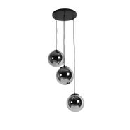 Lampa-suspendată-inteligentă-neagră-cu-sticlă-fumurie-3-lumini-Incl.-WiFi-ST64---Pallon