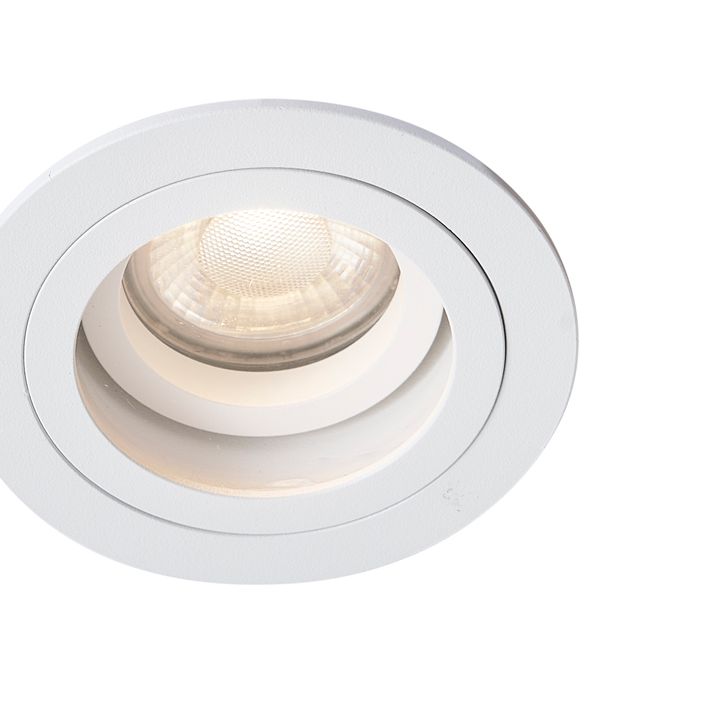 Spot encastrable moderne blanc rotatif et inclinable IP44 - Chuck