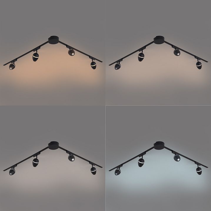 Moderan šinski sistem rasvete sa 4 crna reflektora 1-fazni - Magnetic Eggy