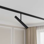Moderne spot zwart voor railsysteem 1-fase - Slimline Avery