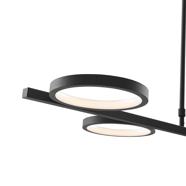 Modern pendellampa svart inkl LED 3-stegs dimbar 3-ljus - Vivé