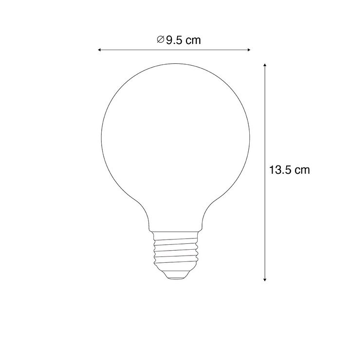 Sæt af 5 E27 3-trins dæmpbar LED-pære guld G95 4W 450lm 2700K