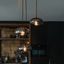 Candeeiro-de-suspensão-Art-Deco-preto-com-vidro-fumê-redondo-3-luzes---Ayesha