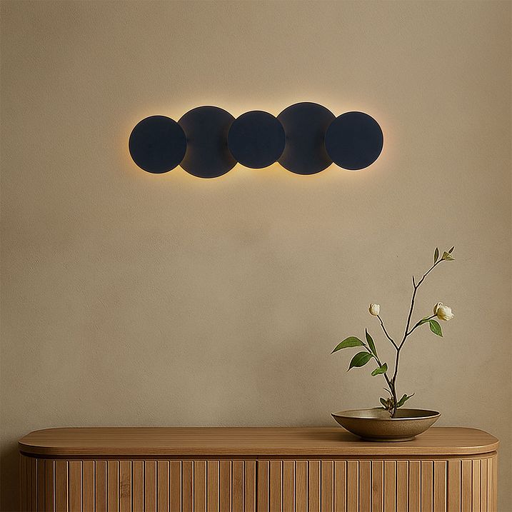 Modern Wall Lamp Black incl. LED 3-Step Dimmable 5-Lights - Sunrise