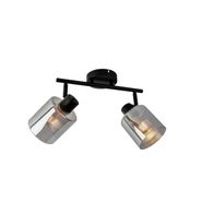 Candeeiro-de-teto-preto-com-vidro-fumê-2-luzes-ajustáveis---Laura