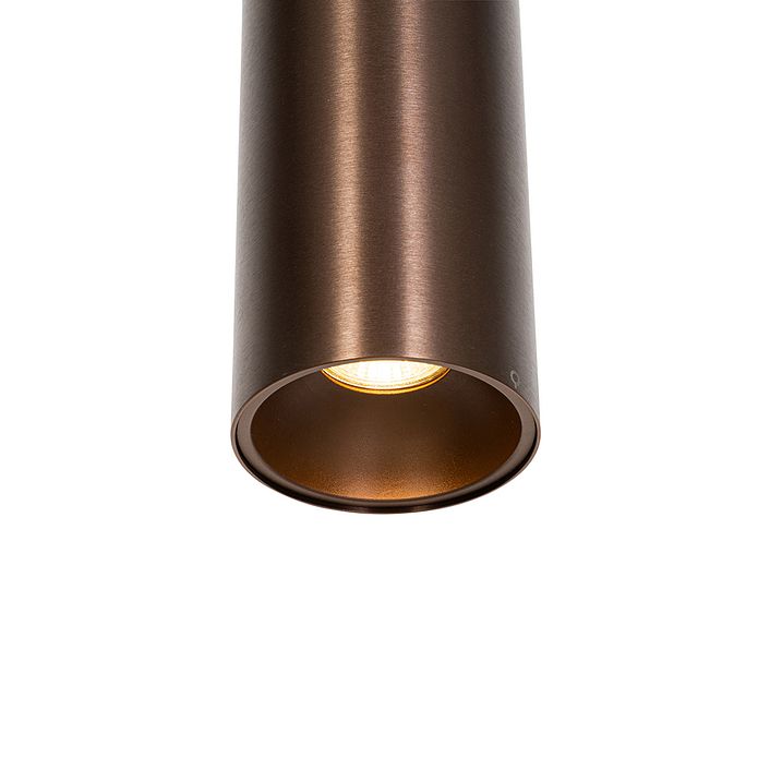 Suspension design bronze foncé avec adaptateur pour rail monophasé inclus - Iconic Tubo