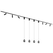 Sistema-di-illuminazione-a-binario-moderno-con-6-faretti-e-4-lampade-a-sospensione-Easylift-nero-monofase---Slimline-Uzzy-Molla
