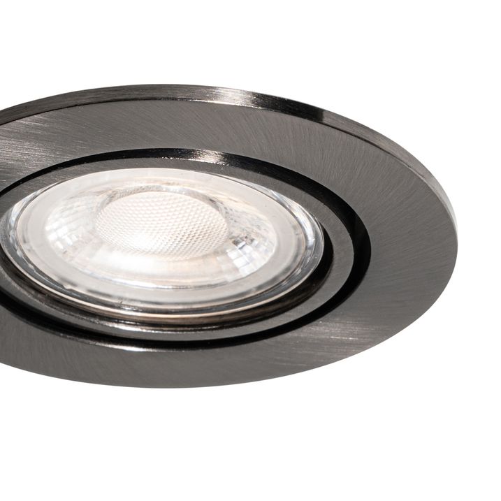 Moderni vgradni reflektor kovinsko sive barve GU10 50 mm okrogel nagibni - Cisco