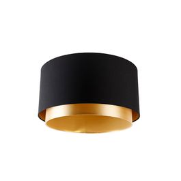 Abajur de tecido preto 40/47/26 com interior dourado