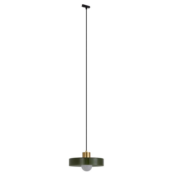Retro-Pendelleuchte Messing mit Grün für 1-Phasen-Schienensystem - Iconic Jina