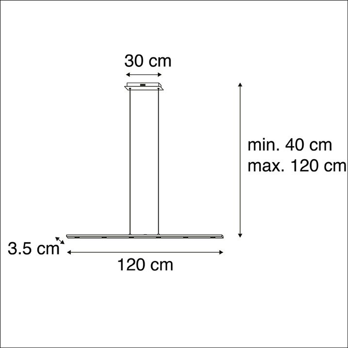Design hanglamp staal met touch-dimmer incl. LED - Platina