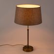 Stolná-lampa-bronzová-s-tienidlom-z-ľanu-taupe-35-cm---Parte