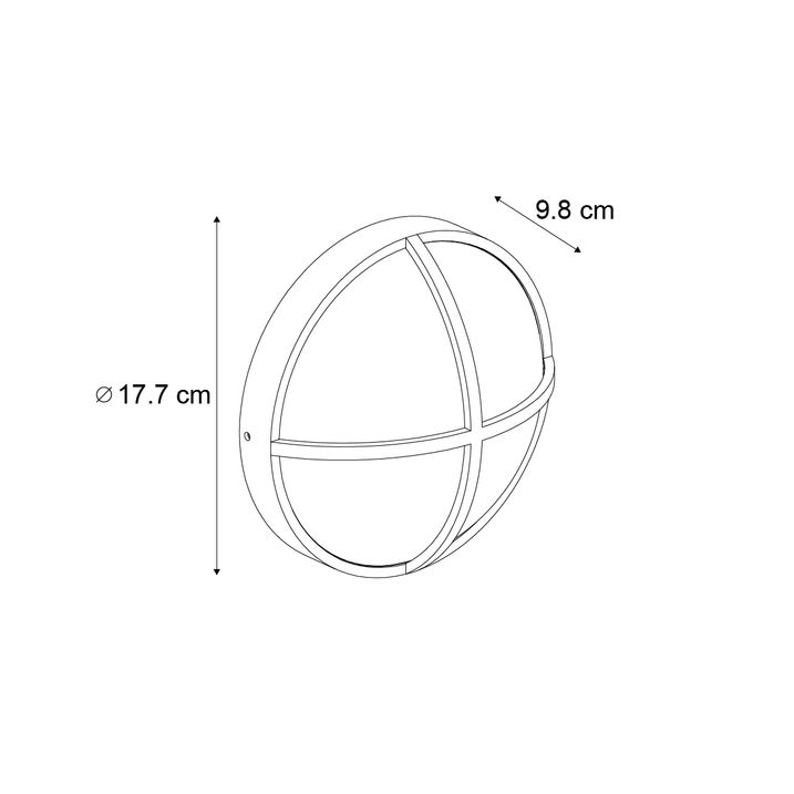 Outdoor Wall Lamp Black Round IP65 - Target