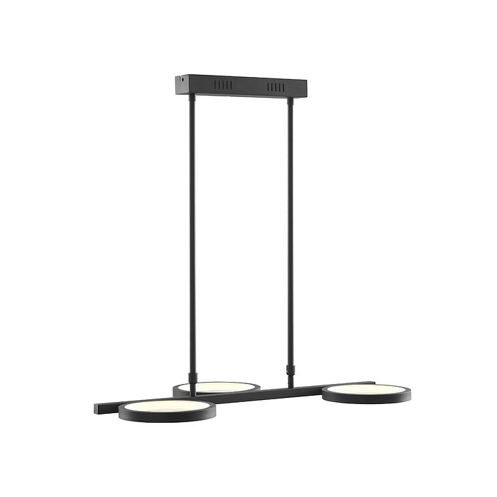 Modern pendellampa svart inkl LED 3-stegs dimbar 3-ljus - Vivé