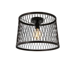 Φωτιστικό οροφής αγροτικό μαύρο rattan 40 cm IP44 - Calamus