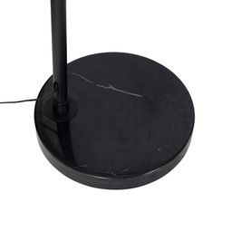 Lampă-de-podea-arcuită-modernă-neagră-cu-abajur-duo-negru-cu-auriu---XXL