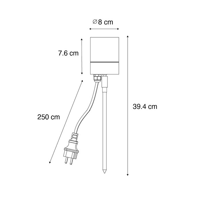 Moderner Spike-Spot schwarz AR70 verstellbar IP44 – Solo