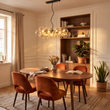 Lampada-a-sospensione-intelligente-nera-con-vetro-ambrato-incl.-8-Wifi-G9---Uvas