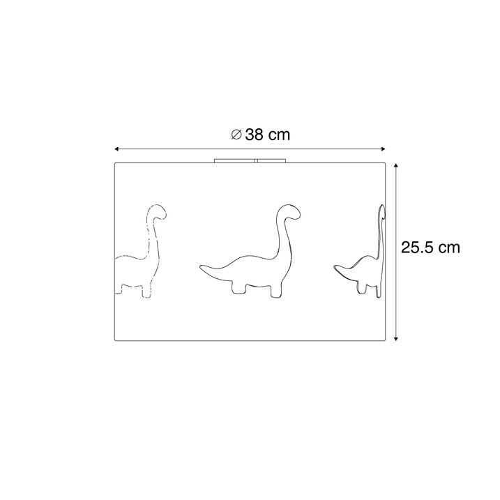 Kinder plafondlamp beige met kap van ribbelstof 38cm - Petit Dino